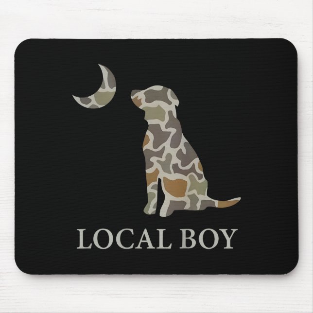 Camo Southern Local Boy Duck Hunting Black Lab Out Mouse Mat (Front)