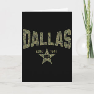 Camo Souvenir Usa Star Dallas Texas Card