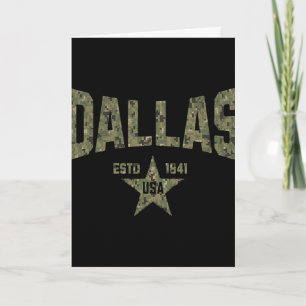 Camo Souvenir Usa Star Dallas Texas Card