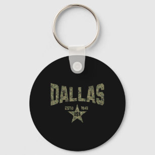Camo Souvenir Usa Star Dallas Texas Key Ring