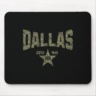 Camo Souvenir Usa Star Dallas Texas Mouse Mat