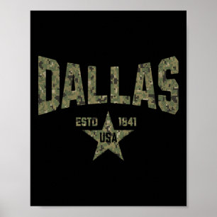 Camo Souvenir Usa Star Dallas Texas Poster