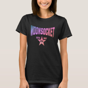 Camo Souvenir USA Star Woonsocket Rhode Island T-Shirt