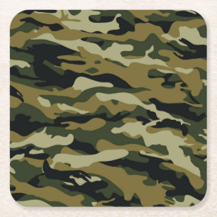 Camo Square Paper Coaster