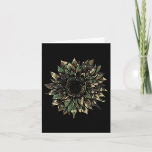 Camo Sunflower Hide Hunting Hippie Adventure Natur Card