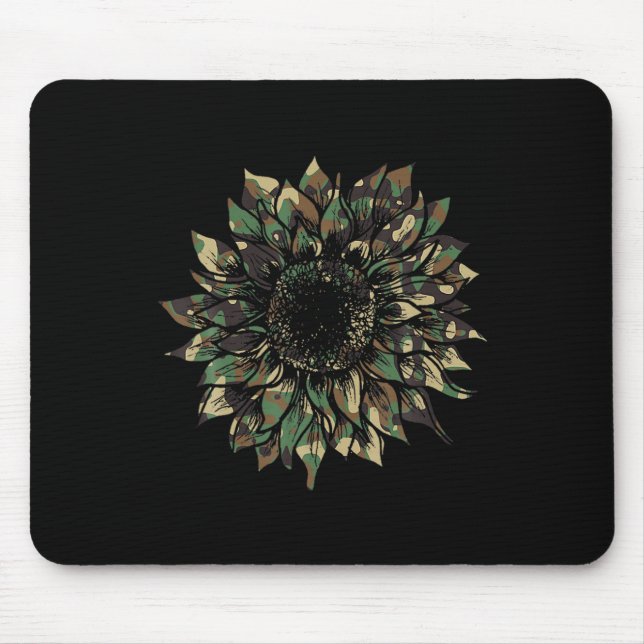 Camo Sunflower Hide Hunting Hippie Adventure Natur Mouse Mat (Front)