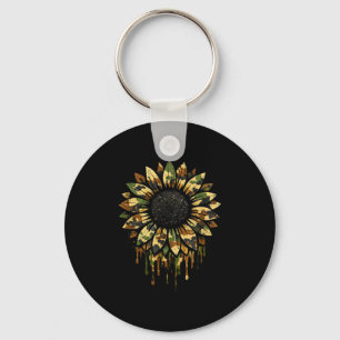 Camo sunflower hunting key ring