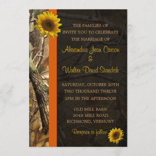 Camo & Sunflowers Invitation