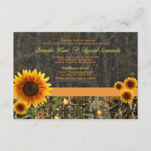 Camo Sunflowers Wedding Invitation