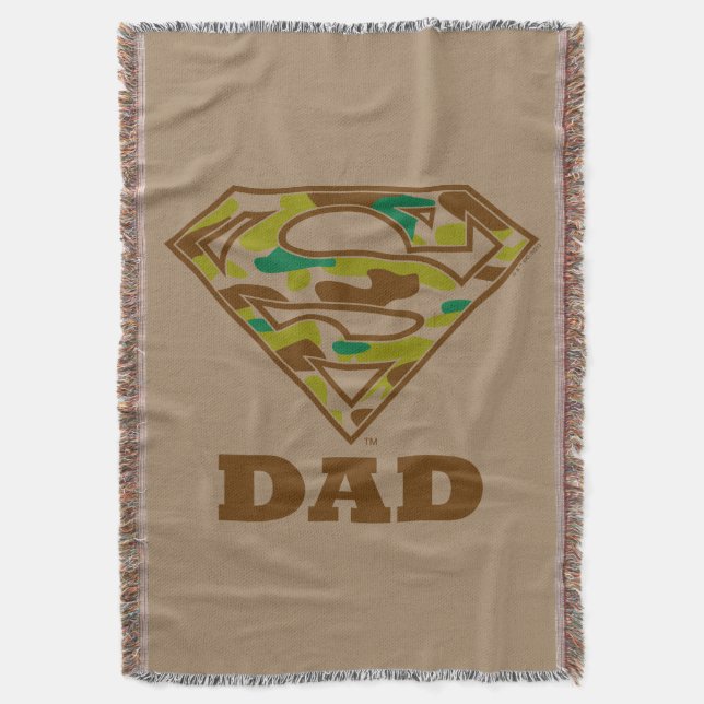 Camo Super Dad Throw Blanket (Front Vertical)