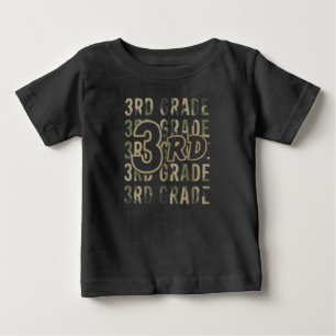 Camo Team 3rd Grade Squad Back To School Teacher Baby T-Shirt