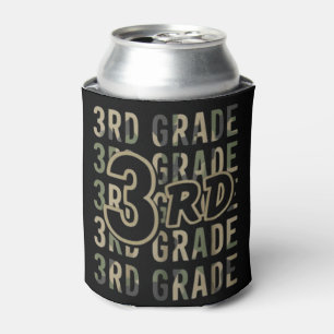 Camo Team 3rd Grade Squad Back To School Teacher Can Cooler