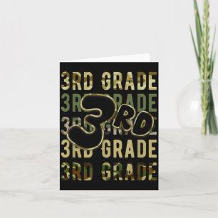 Camo Team 3rd Grade Squad Back to School Teacher Card