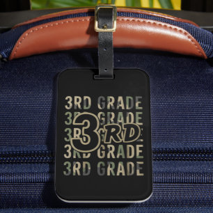 Camo Team 3rd Grade Squad Back To School Teacher Luggage Tag