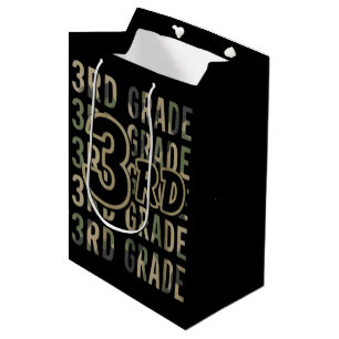 Camo Team 3rd Grade Squad Back To School Teacher  Medium Gift Bag