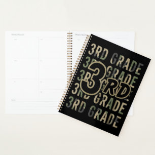 Camo Team 3rd Grade Squad Back To School Teacher Planner