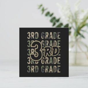 Camo Team 3rd Grade Squad Back To School Teacher  Thank You Card