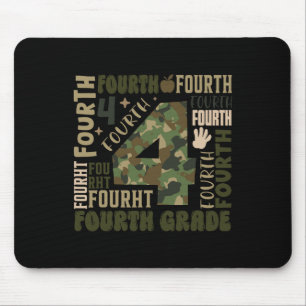 Camo Team 4th Grade Squad Back To School Teacher K Mouse Mat