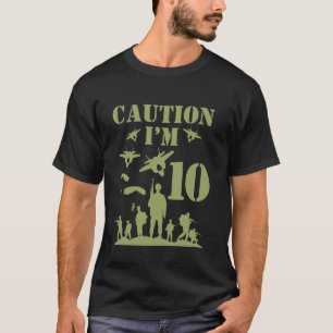 Camo Ten Birthday Boy Military 10th Party Boys Age T-Shirt