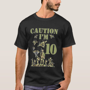 Camo Ten Birthday Boy Military 10th Party Boys Age T-Shirt