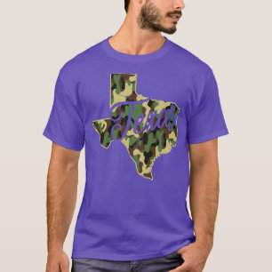 Camo Texas Flag Outline State T-Shirt
