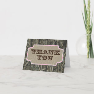 Camo Thank you note cards Pink
