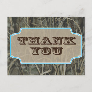 Camo Thank you postcards Blue