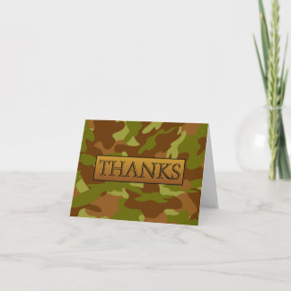 Camo Thanks Card | Blank Interior