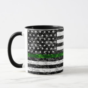 Camo Thin Green Line Flag Mug
