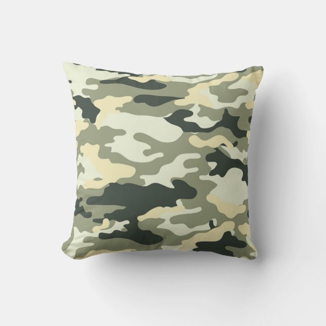Camo Throw Pillow. Cushion (Front)