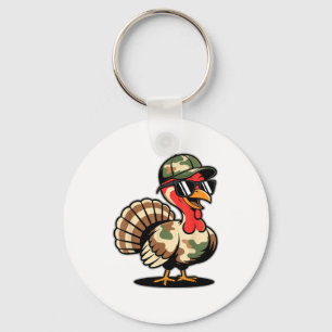 Camo Turkey Day Hunting Fall Thanksgiving Key Ring