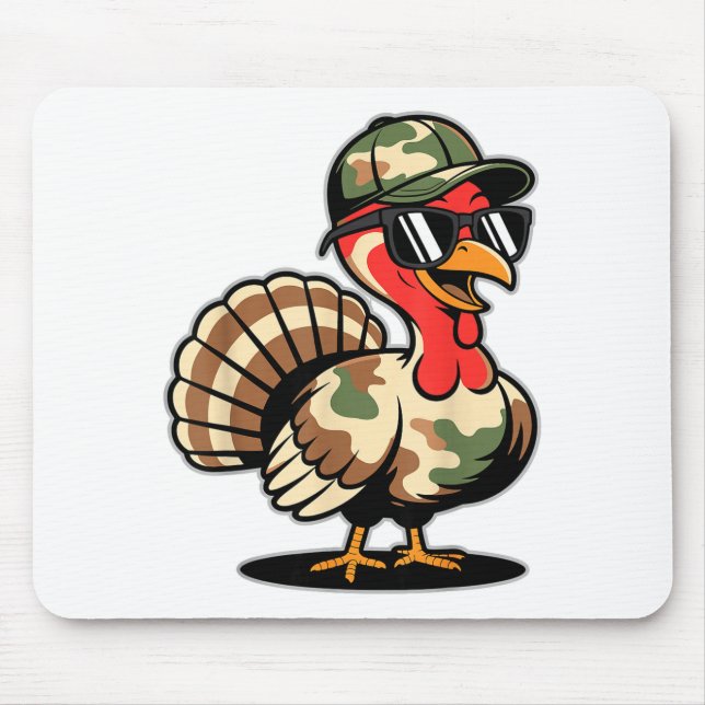 Camo Turkey Day Hunting Fall Thanksgiving  Mouse Mat (Front)