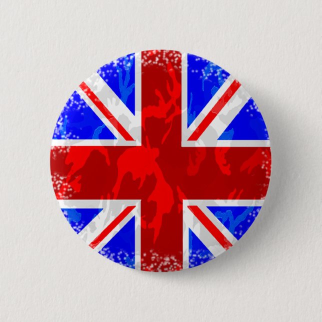 Camo Union Jack 6 Cm Round Badge (Front)