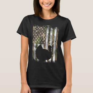 Camo Us America Flag Turkey Day Hunting Thanksgivi T-Shirt