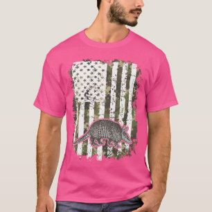 Camo Us Flag Armadillo Camoflage Hunting Hunter Da T-Shirt
