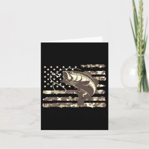Camo Us Flag B Fish Cool Fishing Patriotic Men Wom Card