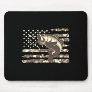 Camo Us Flag Byss Fish Cool Fishing Patriotic Men Mouse Mat