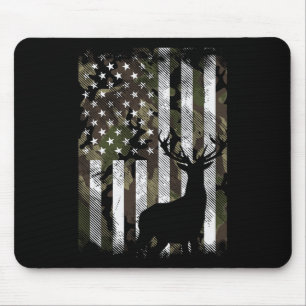 Camo Us Flag Deer Elk Buck Camoflage Hunting Hunte Mouse Mat