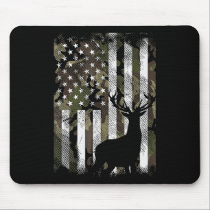 Camo US Flag Deer Elk Buck Camoflage Hunting Hunte Mouse Mat