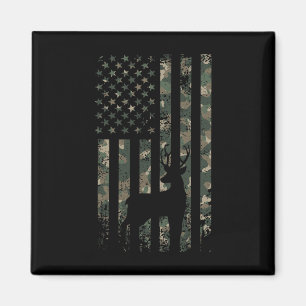 Camo Us Flag Deer Elk Buck Camouflage Hunting Hunt Magnet