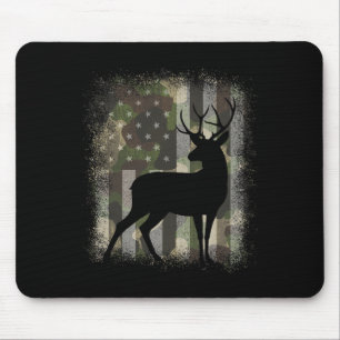 Camo Us Flag Deer Elk Buck Hunting Camouflage Hunt Mouse Mat