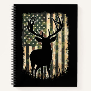 Camo US Flag Deer Hunting Camoflage Hunter Notebook