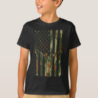 Camo Us Flag Deer Skull Vintage Hunting Patriotic
