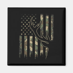 Camo Us Flag Elk Buck Camouflage Deer Hunting Hunt Magnet