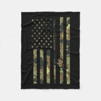Camo Us Flag Fishing Rod Pole Vintage Patriotic Fi