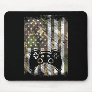 Camo Us Flag Gamer Controller Patriotic Men Boys K Mouse Mat