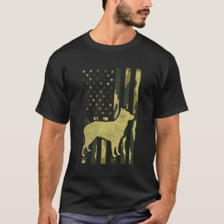 Camo Us Flag Heeler Animal Cattle Dog Patriot Camo T-Shirt