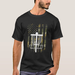 Camo USA Flag Disc Golf Disc Golf T-Shirt