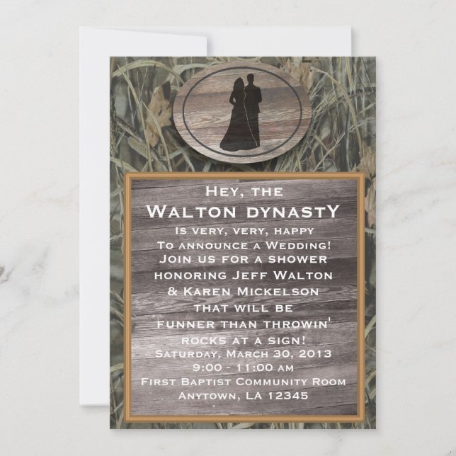 Camo Wedding Shower Invitation (Front)