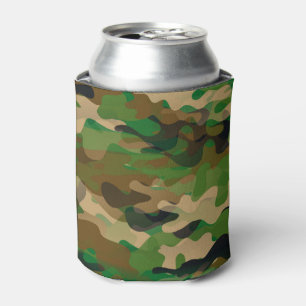 Camoflage Can Cooler Green Brown Beige